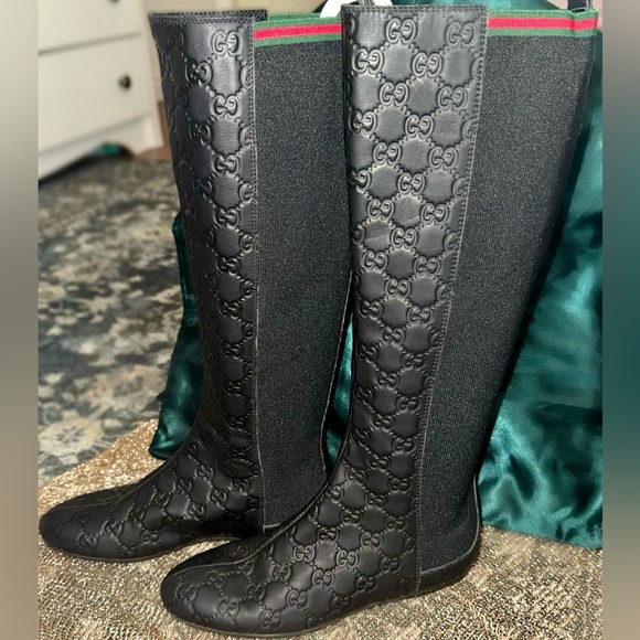 Gucci Shoes - New* Gucci Everwhere GG black leather stretch boot!